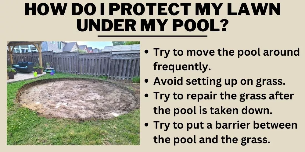 How do I protect my lawn under my pool