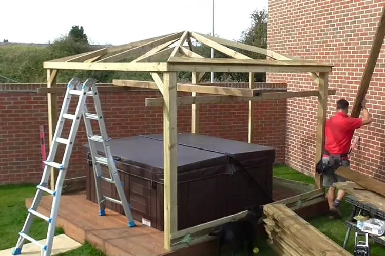 How to build a hot tub shed